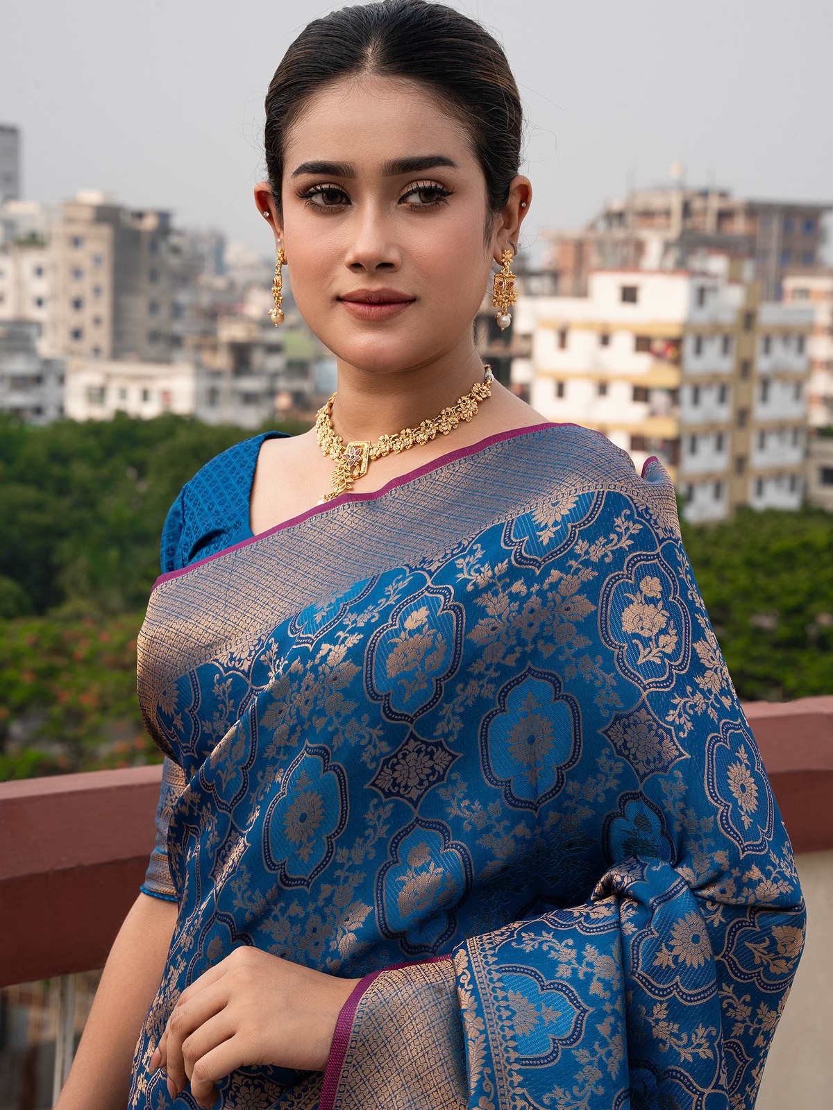 Royal Blue Soft Silk Kanchipuram Saree