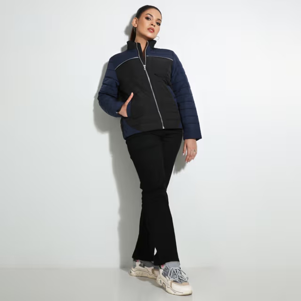 Womens High Neck Jacket - Regular Fit