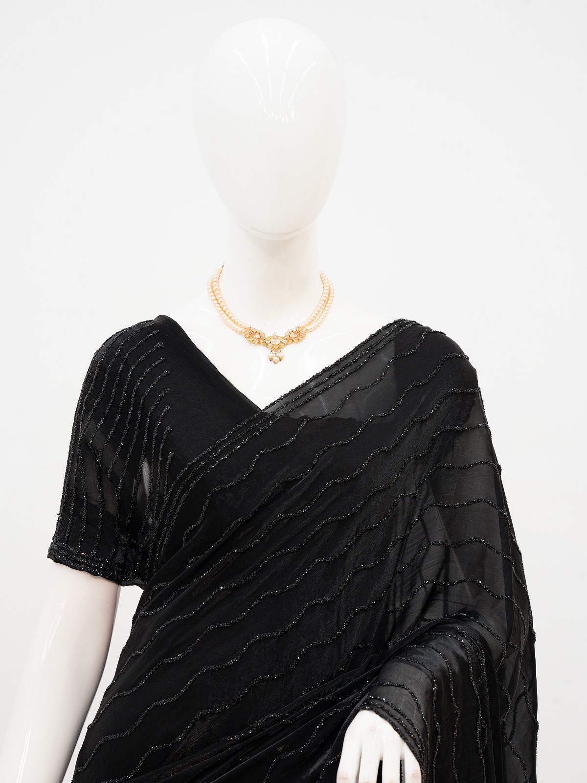 Black Colour Simar Silk Party Saree