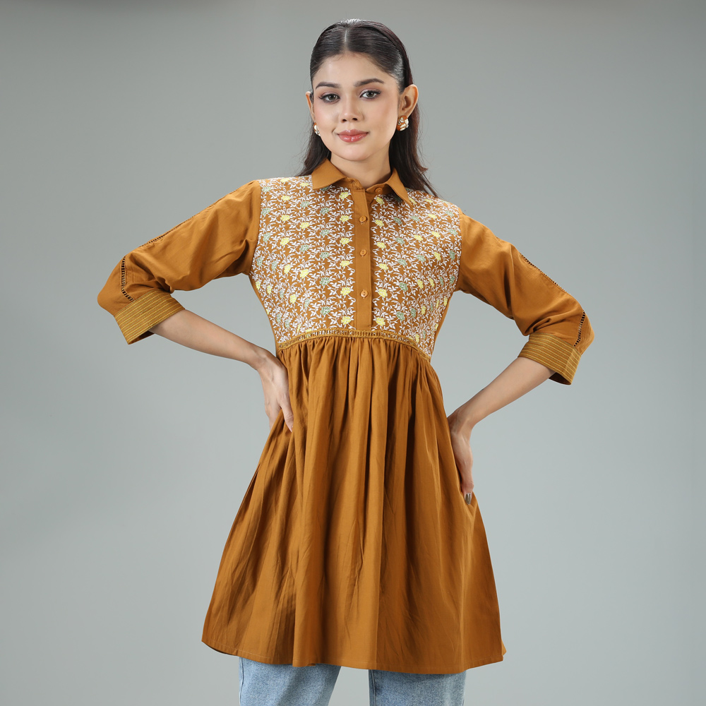 Womens Fashion Tops - Mustard