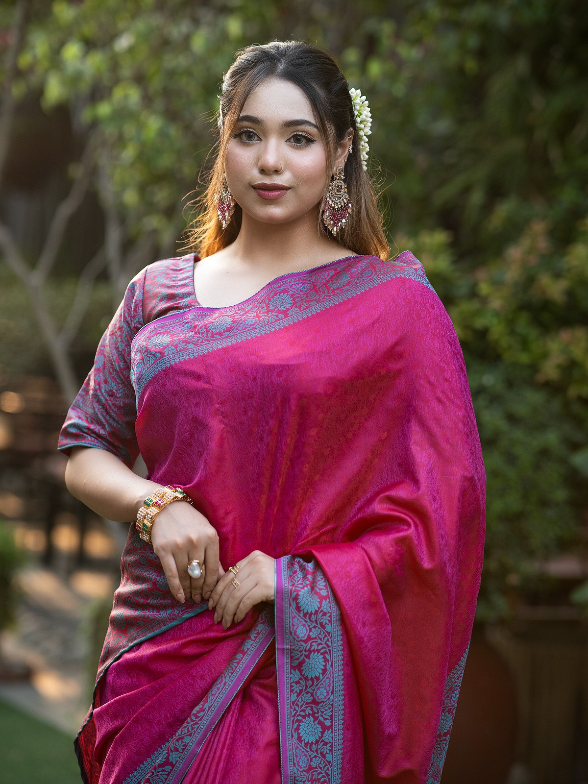 Magenta Soft Silk Kanchipuram Saree