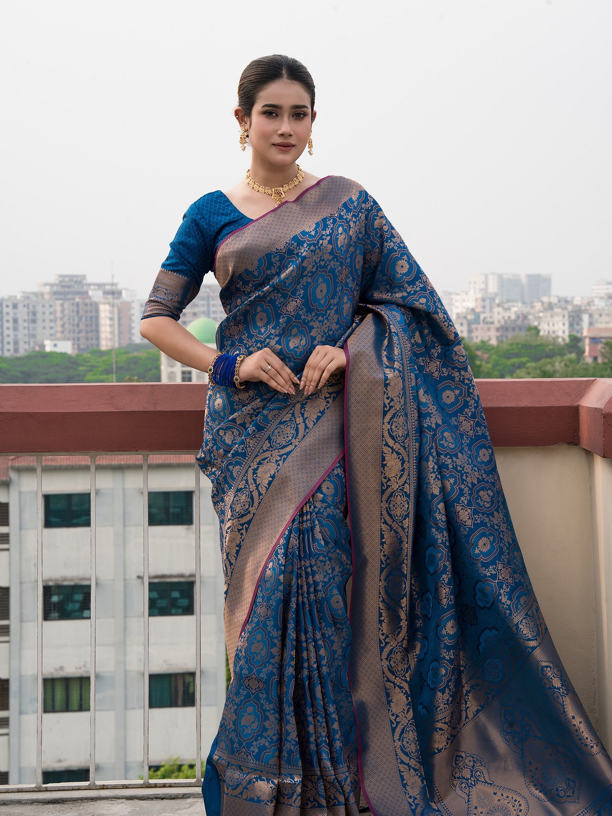 Royal Blue Soft Silk Kanchipuram Saree