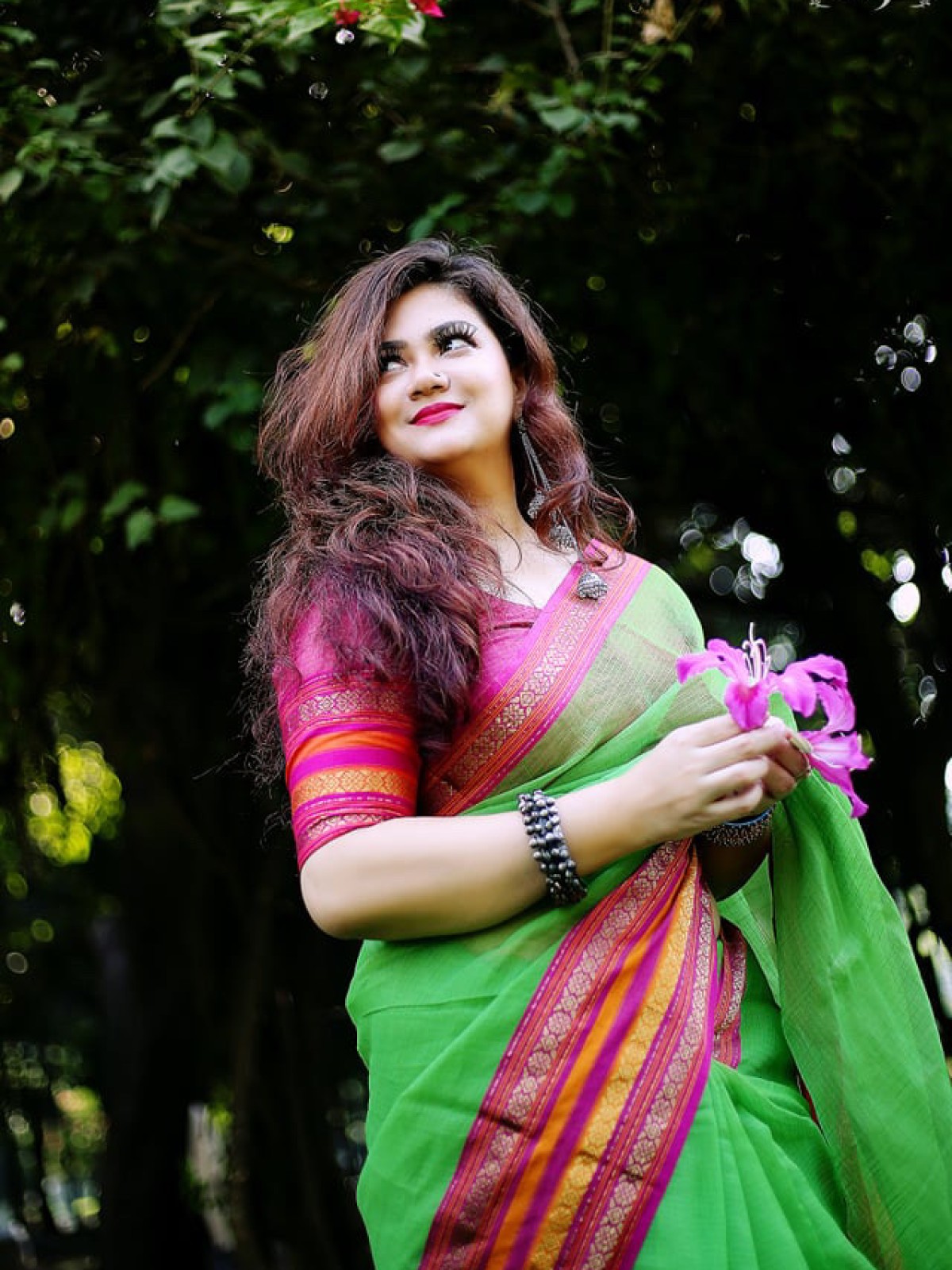 Parrot Green Half Silk Kota Saree