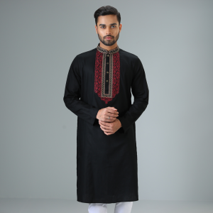 Mens Panjabi - Regular Fit — Black