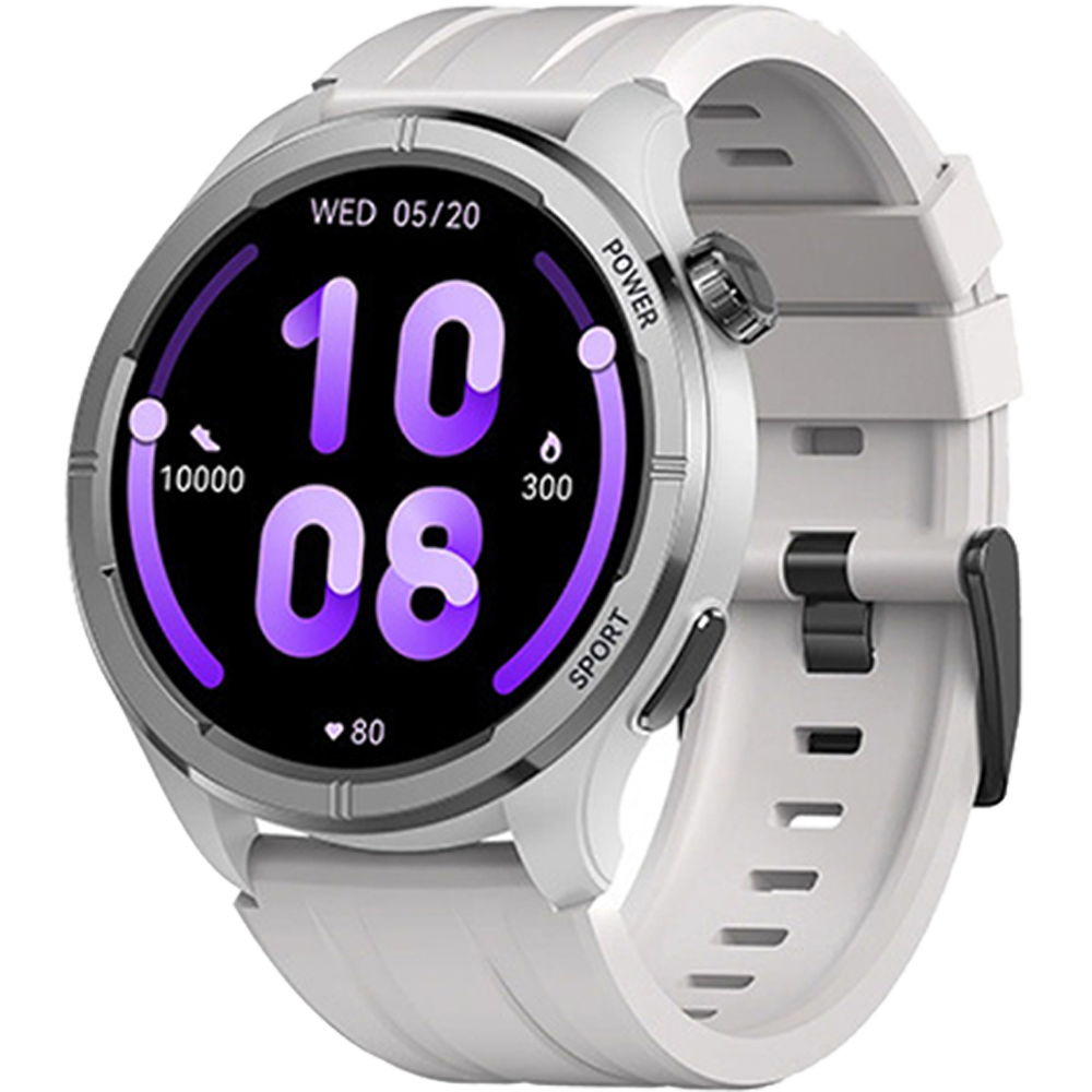 Haylou Solar Neo 1.53" Bluetooth Calling Smart Watch (Silicone+Woven) Strap- Silver